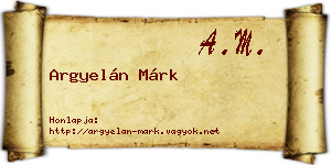 Argyelán Márk névjegykártya