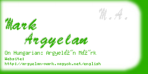 mark argyelan business card